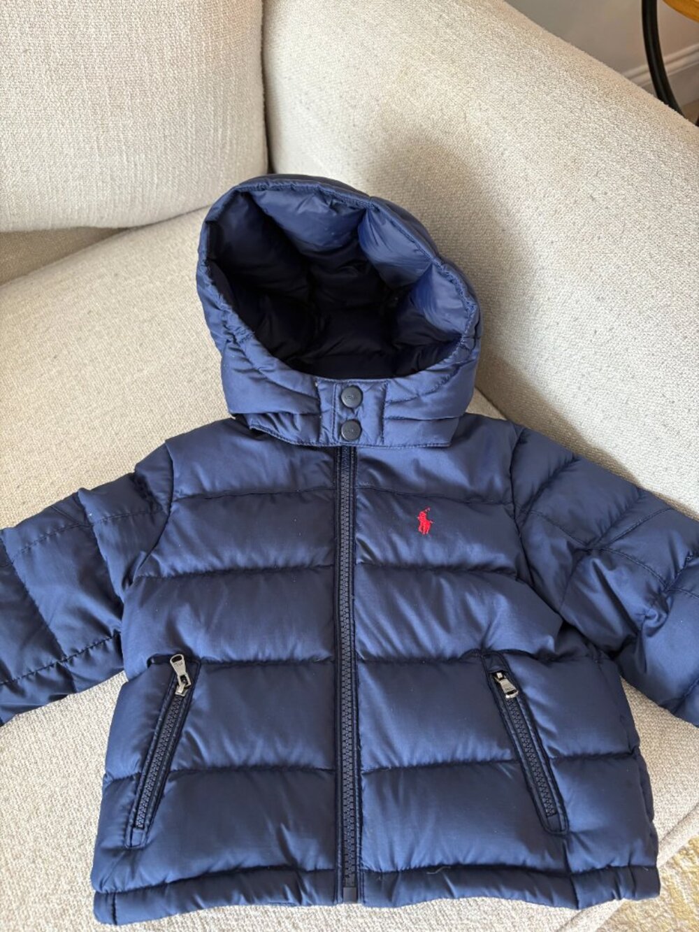 Ralph Lauren Down Hooded Jacket Navy Blue 12M